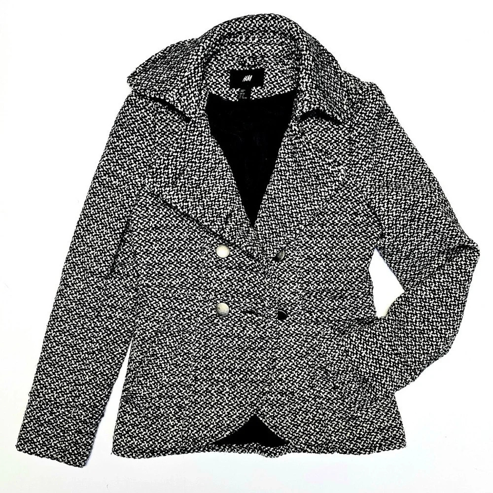New Vintage H&M tweed military style jacket, size 2